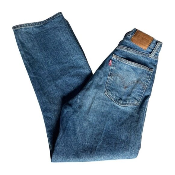 Levi's Womens Sz 27 Ribcage Straight Medium Wash Button Fly Denim Jeans - Picture 11 of 11